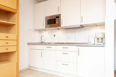 Küche/Küchenzeile in der Unterkunft Haus Hanseatic, Wohnung 302