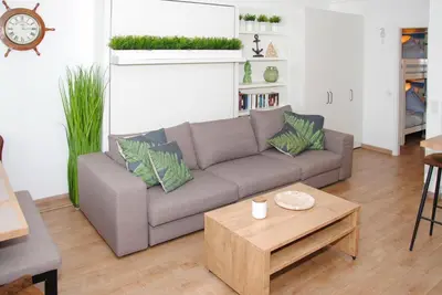 Ein Sitzbereich in der Unterkunft Haus Hanseatic, Wohnung 310