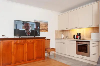Küche/Küchenzeile in der Unterkunft Haus Hanseatic, Wohnung 401