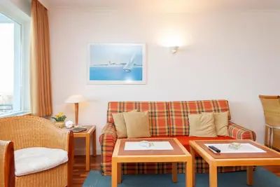 Ein Sitzbereich in der Unterkunft Haus Hanseatic, Wohnung 409