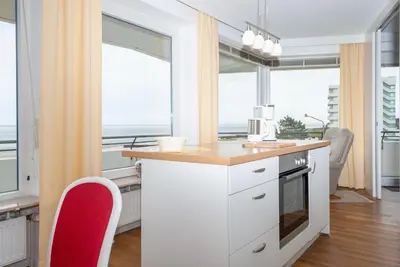 Küche/Küchenzeile in der Unterkunft Haus Hanseatic, Wohnung 406