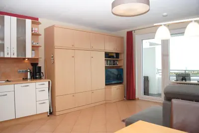 Küche/Küchenzeile in der Unterkunft Haus Hanseatic, Wohnung 411