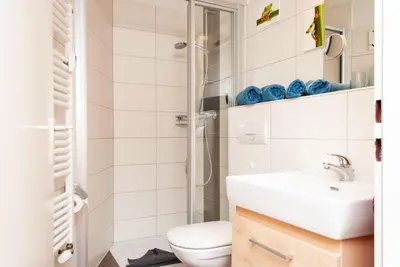 Ein Badezimmer in der Unterkunft Haus Hanseatic, Wohnung 411
