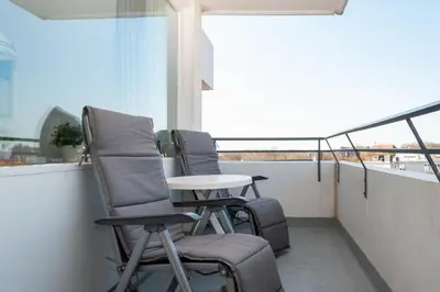 Ein Balkon oder eine Terrasse in der Unterkunft Haus Hanseatic, Wohnung 503