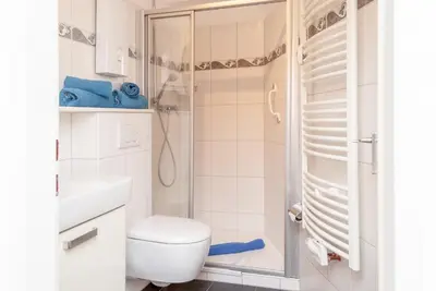 Ein Badezimmer in der Unterkunft Haus Hanseatic, Wohnung 604