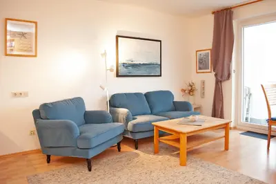 Ein Sitzbereich in der Unterkunft Haus Hanseatic, Wohnung 610