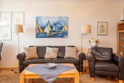 Ein Sitzbereich in der Unterkunft Haus Hanseatic, Wohnung 710