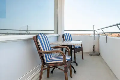 Ein Balkon oder eine Terrasse in der Unterkunft Haus Hanseatic, Wohnung 701
