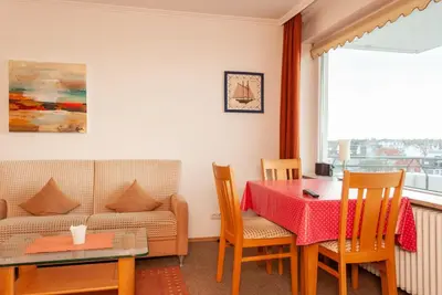 Ein Sitzbereich in der Unterkunft Haus Hanseatic, Wohnung 702
