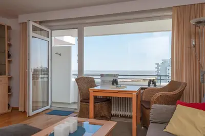 Ein Sitzbereich in der Unterkunft Haus Hanseatic, Wohnung 712