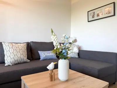Ein Sitzbereich in der Unterkunft Haus am Waldbad Whg. 14/5