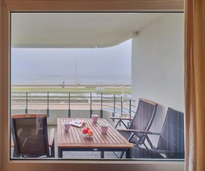 Ein Balkon oder eine Terrasse in der Unterkunft Nautilus, Ferienwohnung 13 inkl Strandkorb