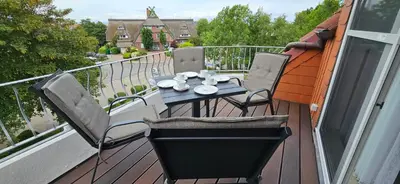 Ein Balkon oder eine Terrasse in der Unterkunft Windstärke 1